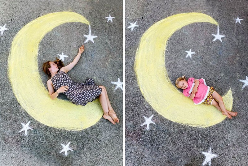 Seorang ibu yang mempunyai hobi fotografi dan menggambar membuat karya yang luar biasa untuk bermain bersama anak-anaknya di tengah karantina pandemi COVID-19.