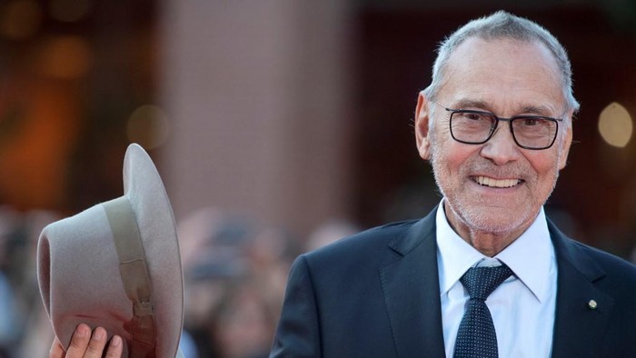 Russian director Andrei Konchalovsky arrives for the screening of the film Il Peccato during the 14th Rome Film Festival (Festa del Cinema di Roma) on October 27, 2019 at the Auditorium Parco della Musica in Rome. (Photo by Tiziana FABI / AFP)