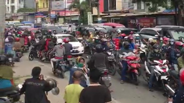 Macet di Gowa saat PSBB