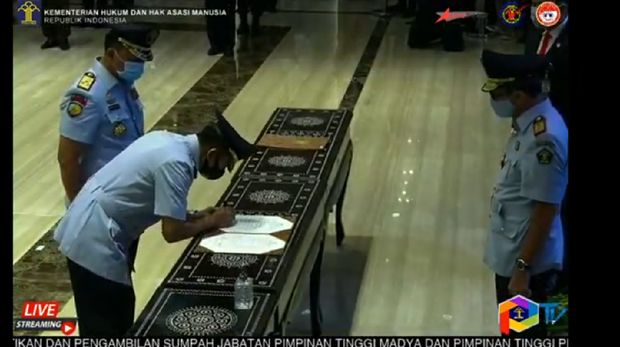 Pelantikan Dirjen PAS oleh Menkum HAM Yasonna Laoly