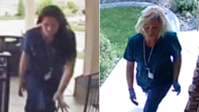 Police say these women are suspects in a porch piracy investigation..