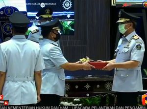 Pakai Protokol Corona, Menkum Yasonna Lantik Irjen Reynhard Jadi Dirjen PAS
