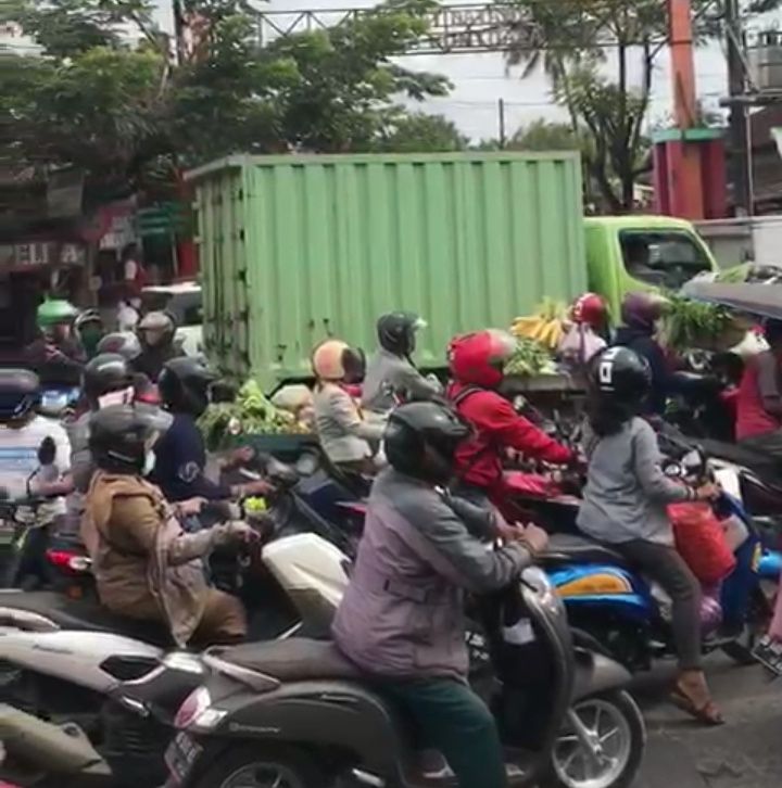 Macet di Gowa saat PSBB