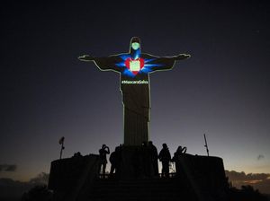 Patung Kristus di Brasil Kenakan Masker saat Pandemi Corona