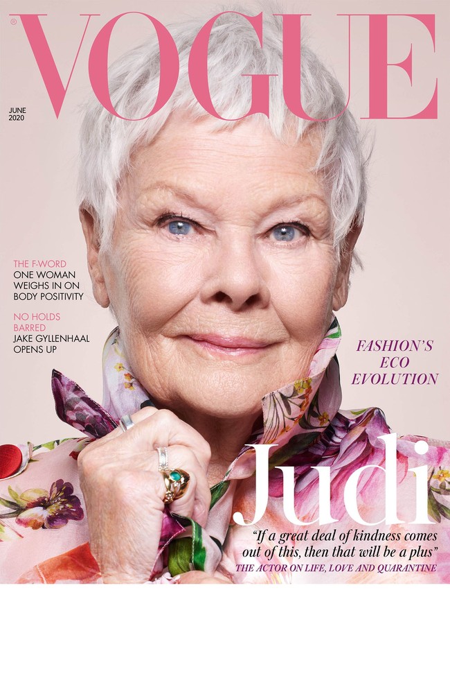 Aktris senior Judi Dench membuktikan bahwa usia bukan hambatan untuk bisa bersolek di sampul sebuah majalah fashion ternama. Buktinya di usia 85 tahun, ia berkesempatan tampil cover Vogue Inggris. (Foto: Dok. British Vogue)