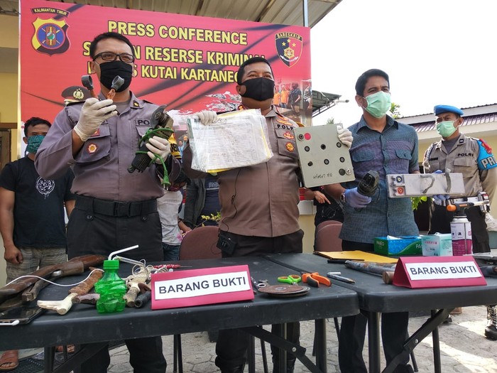 Polres Kukar Ungkap Kasus Pencurian Baterai Menara BTS