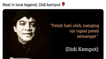 Pesan dari Didi Kempot, patah hati boleh, patah semangat jangan (Twitter)