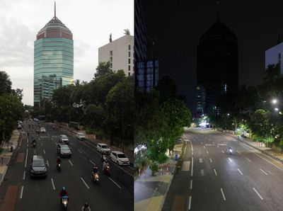 Suasana Jalanan Kota Surabaya Saat PSBB