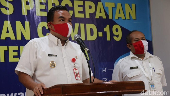 Wakil Bupati Blora Arif Rohman saat konferensi pers, Rabu (6/5/2020).