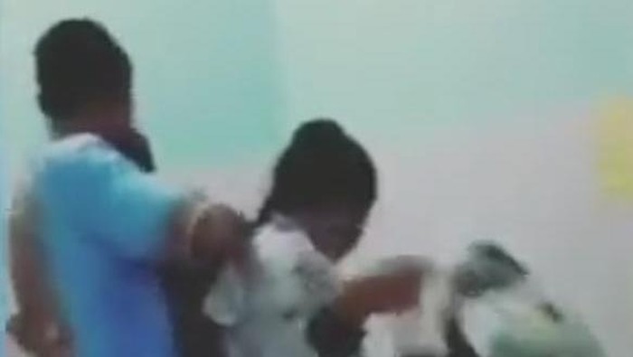Screenshot video viral oknum polisi digerebek istri di Medan