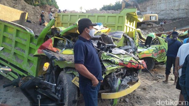 Lokasi tambang galian yang longsor dan tewaskan dua orang di Rembang, Rabu (6/5/2020).