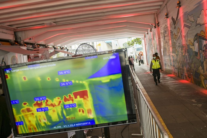 BIN menggelar rapid test COVID-19. Rapid tes digelar di Terowongan Kendal, Jakarta, Rabu (6/5/2020).