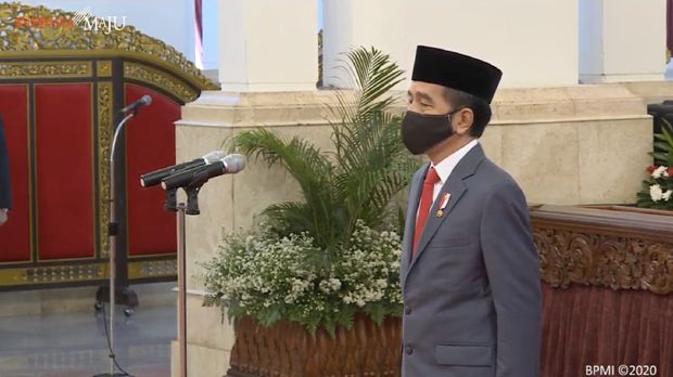 Inauguration of the Head of BNPT and Oath of Chief of PPATK, Istana Negara, May 6, 2020. Screenshot of the Presidential Secretariat