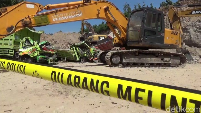 Lokasi tambang longsor yang tewaskan dua pekerja di Rembang, Kamis (7/5/2020).