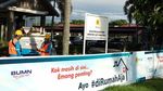 Kantor PLN Sumbar Berselimut Spanduk #diRumahAja