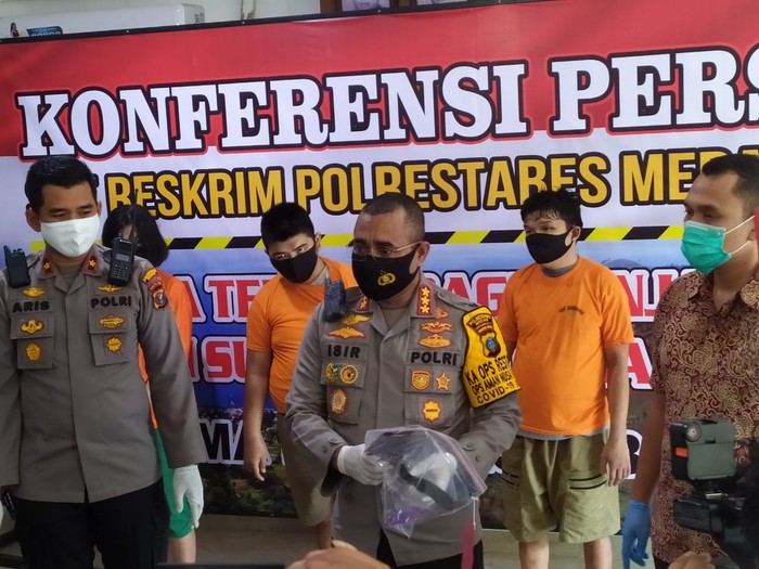 Konferensi pers pembunuhan sadis perempuan di Medan (dok. Istimewa)