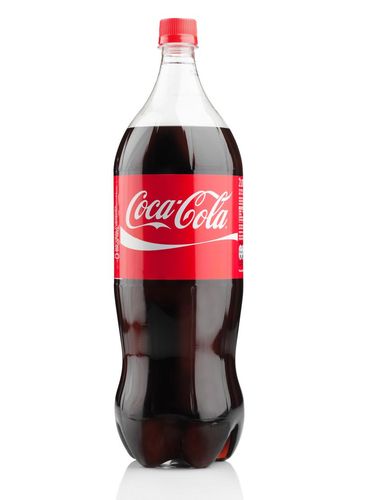 Bentuk botol minuman soda dengan lima tonjolan kaki di bawahnya.