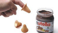 Cookie dibuat untuk pas di jari. Jadi makan nutella ini bisa nikmat sekaligus cookie menggunakan jari. Istimewa/Dok. Brightside.me.