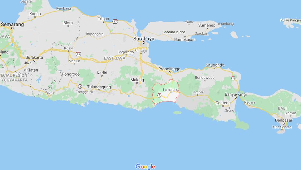 Lumajang dan Boltim (Google Maps)