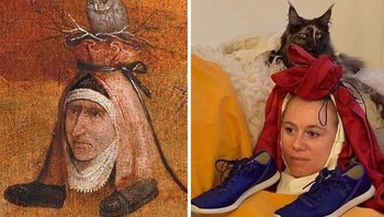  Seperti yang dilakukan wanita asal Belanda lewat akun instagramnya ini, ia membuat tantangan yang bernama Tussen Kunst & Quarantaine yang diterjemahkan menjadi Antara Seni dan Karantina. Bored Panda/Merida Miller