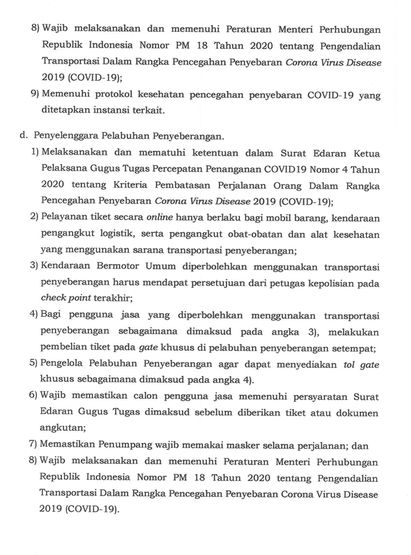 Surat Edaran Dirjen Perhubungan Darat tentang Pengaturan Penyelenggaran Transportasi Darat Selama Masa Dilarang Mudik