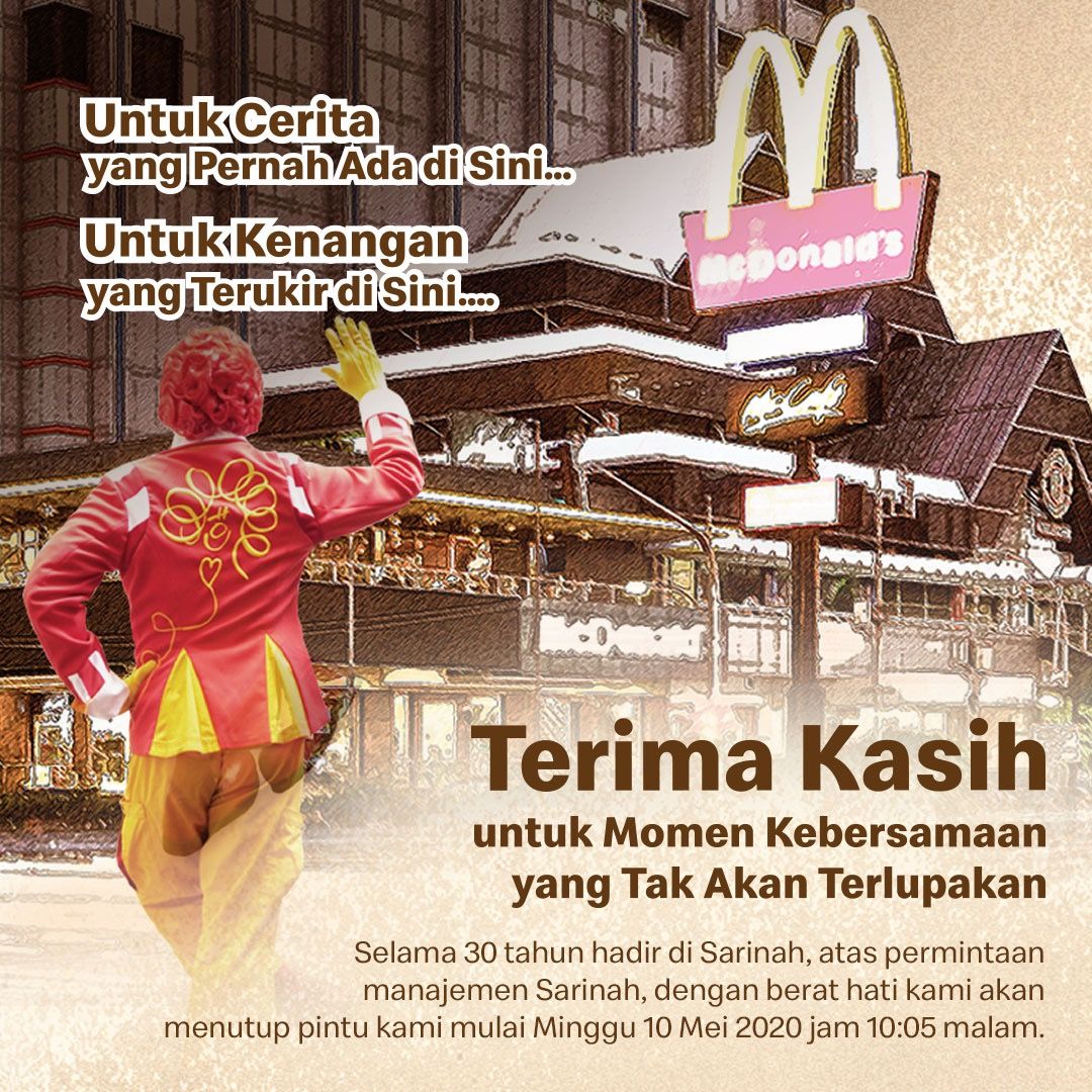 McD Sarinah tutup