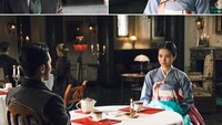 Pakai baju tradisional Korea, Kim Tae Ri tengah jalani syuting. Adegannya masih seputar makanan lho. Foto: Instagram kimtaeri_1