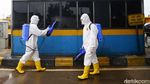 Disinfeksi Corona di Gerbang Tol Cengkareng