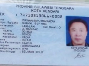 TKA China Pakai KTP Palsu, Disdukcapil Kendari Diinvestigasi