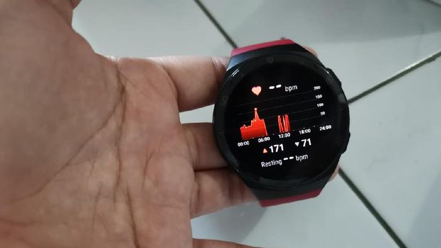 Pantauan detak jantung selama penggunaan.