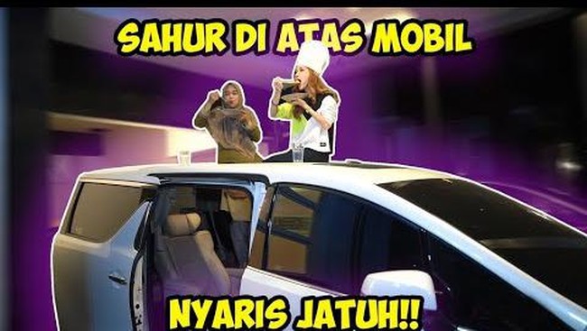 5 Momen Ria Ricis Sahur di Genteng hingga di Atas Mobil