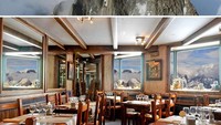 Makan siang dikelilingi pegunungan dengan salju yang indah bisa didapatkan di restoran Aiguille Du Midi di Charmonix, Prancis. Foto: Istimewa