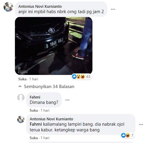 Corolla Altis tabrak driver ojek online