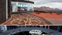 Penuh dengan tempat wisata yang keren, jangan lupa mampir ke restoran El Diablo di Spanyol yang menawarkan hidangan daging panggang di atas volcano. Foto: Istimewa