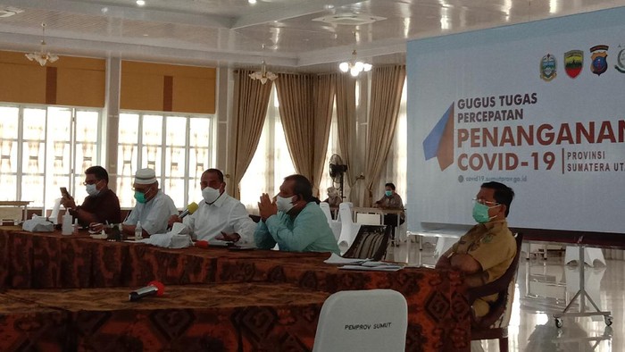 Gubsu Edy Rahmayadi saat bertemu pengurus PWI Sumut (Foto: Ahmad Arfah-detikcom)