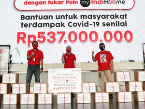 IndiHome Donasikan 3.000 Paket Sembako Senilai Rp 537 Juta