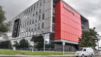 Tampak kantor pusat Avianca di Bogota, Kolombia, sepi.