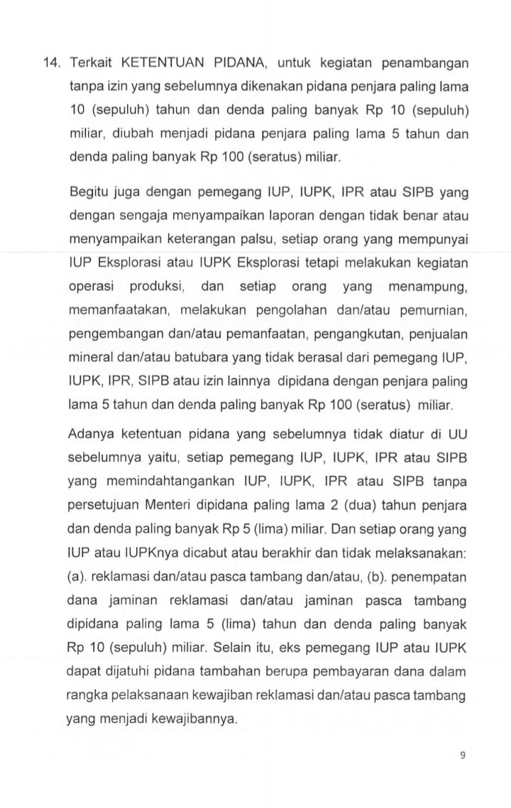 Hasil Pembahasan RUU Minerba