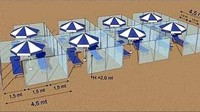 Nantinya kotak kaca ini akan disusun berjejer di sepanjang pantai. Kotak kaca ini berfungsi untuk physical distancing agar traveler meminimalisasi kontak sehingga tidak tertular COVID-19. (dok. Nuova Neon Group)