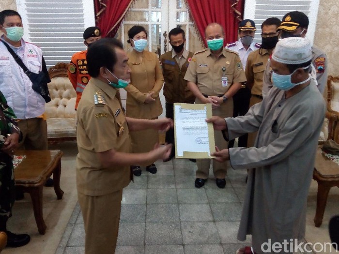Jumpa pers terkait kasus Corona di Banjarnegara, Selasa (12/5/2020).