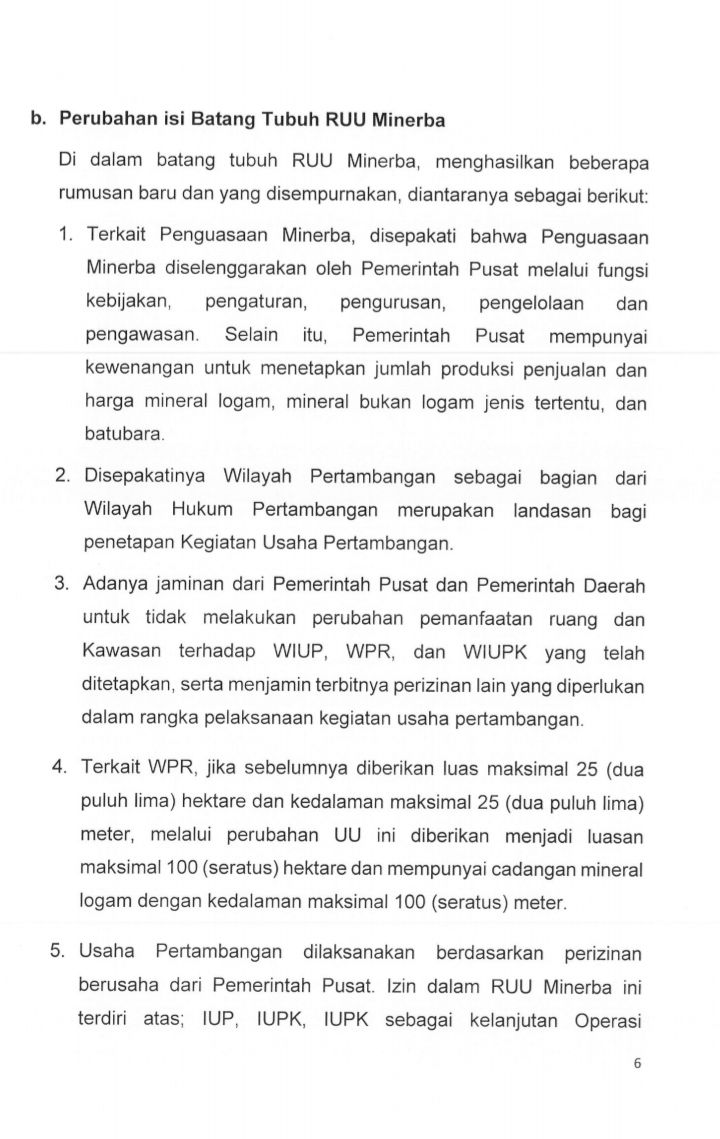 Hasil Pembahasan RUU Minerba