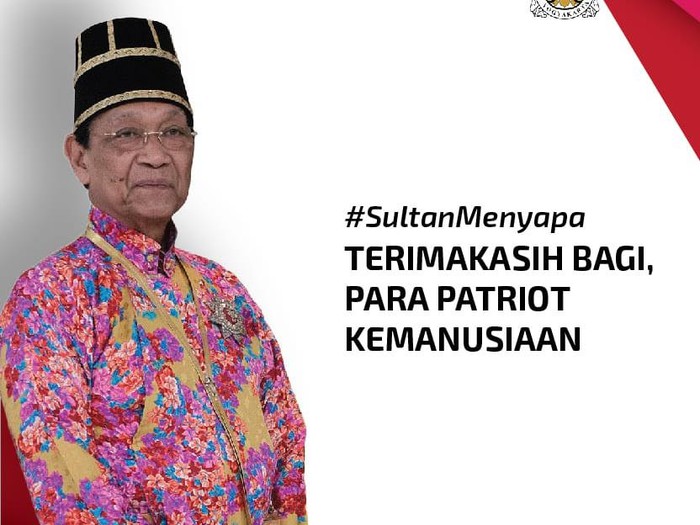 Sultan HB X menyapa, Selasa (12/5/2020).