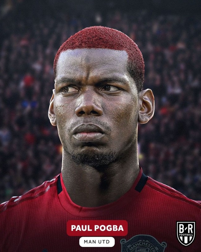 Paul Pogba menyesuaikan warna rambutnya dengan jersey Manchester United. (Foto: Instagram/ @brfootball)