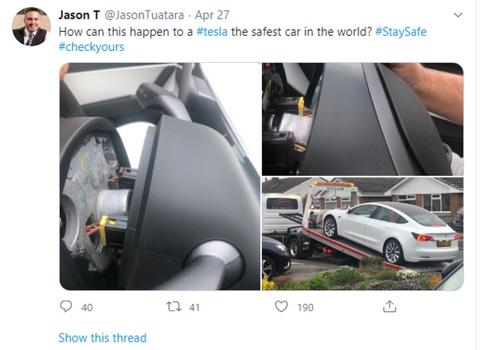 Setir Tesla Model 3 copot diduga karena kesalahan produksi