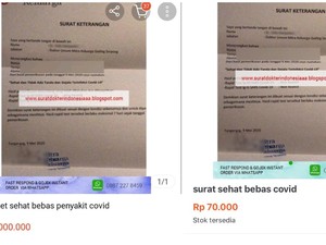 Kekhawatiran Pemalsuan Surat Bebas COVID-19 pun Terbukti