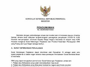 WNI yang Ingin Pulang, KJRI Houston Imbau Urus Surat Keterangan Perjalanan