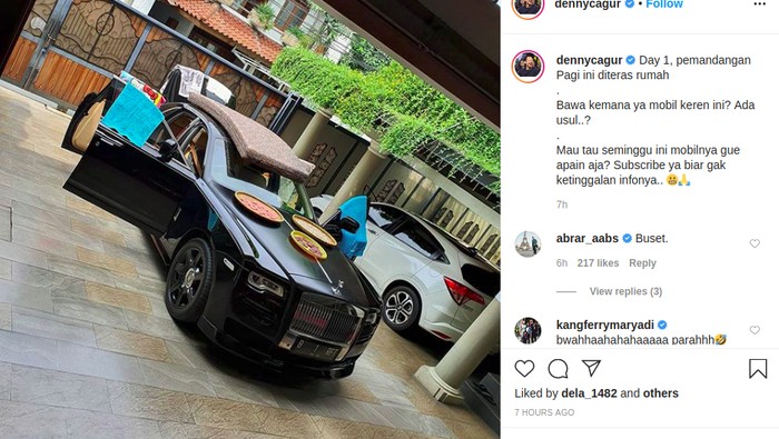 Rolls-Royce Raffi Dipakai Jemur Kasur
