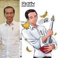 Ilustrasi yang dibuat oleh Chancil, dari anime Jokowi hingga Prabowo, sebagian besarnya adalah permintaan dari netizen. Permintaan-permintaan tersebut lalu ditampung dan dipilih oleh Chancil.Foto: Instagram @chancil.chan