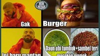 Rasa pizza dan burger mah lewat deh kalau dibandingkan masakan ibu. Padahal menunya hanya daun ubi tumbuk dan sambel teri. Foto: istimewa
