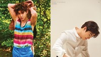 Suho EXO di era Ko Ko Bob bertema musim panas vs. era Universe dengan image Church Oppa. Lebih suka yang mana? (Foto: Dok. SM Entertainment)